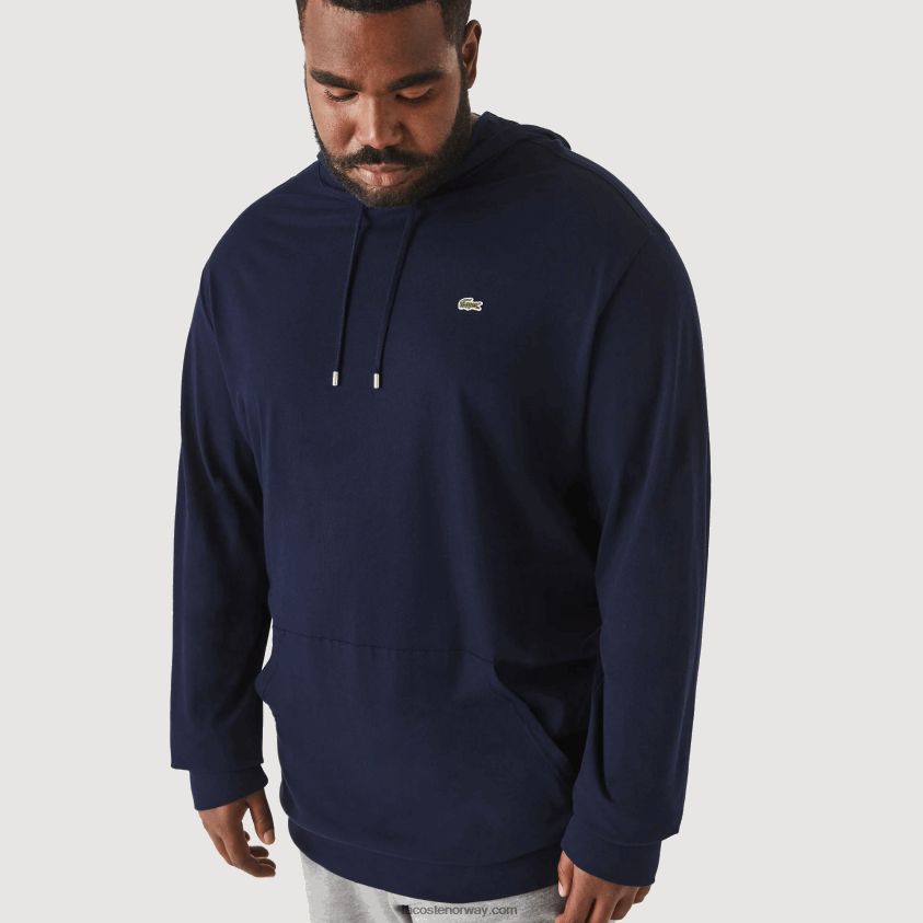 Lacoste xl t-skjorte med hette 4J4X0T781 marineblå 166 menn
