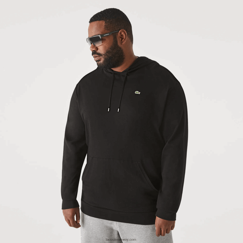 Lacoste xl t-skjorte med hette i normal passform 4J4X0T723 svart 031 menn