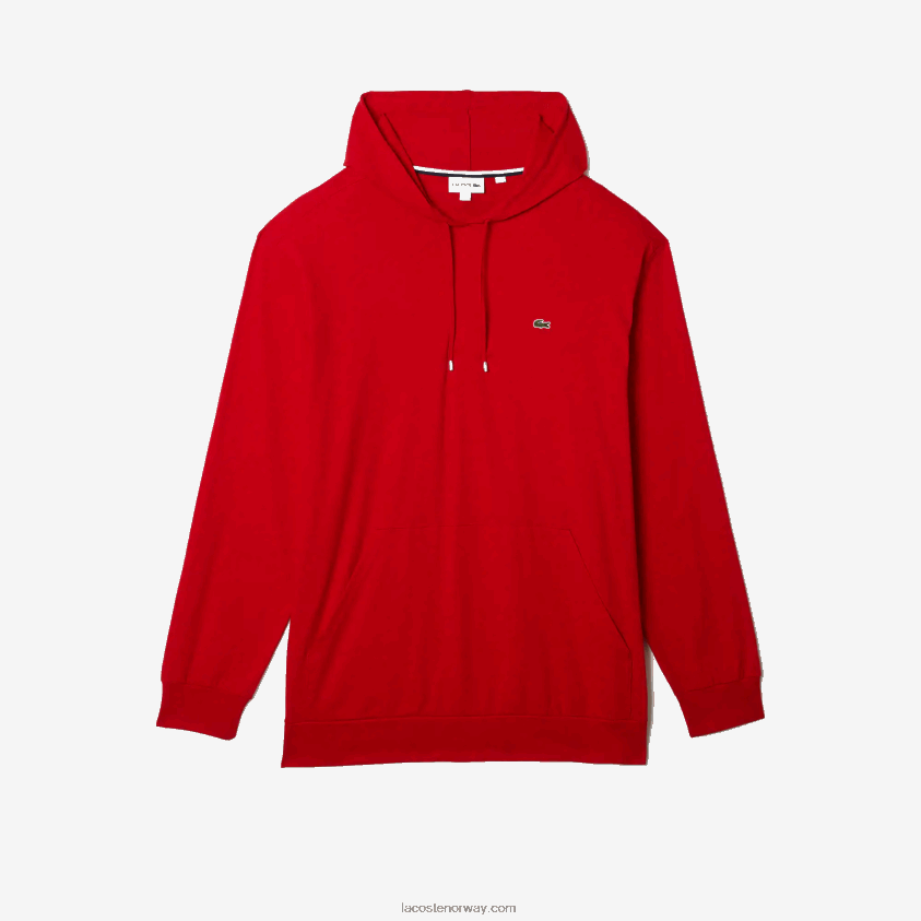 Lacoste xl t-skjorte med hette i normal passform 4J4X0T724 rød 240 menn