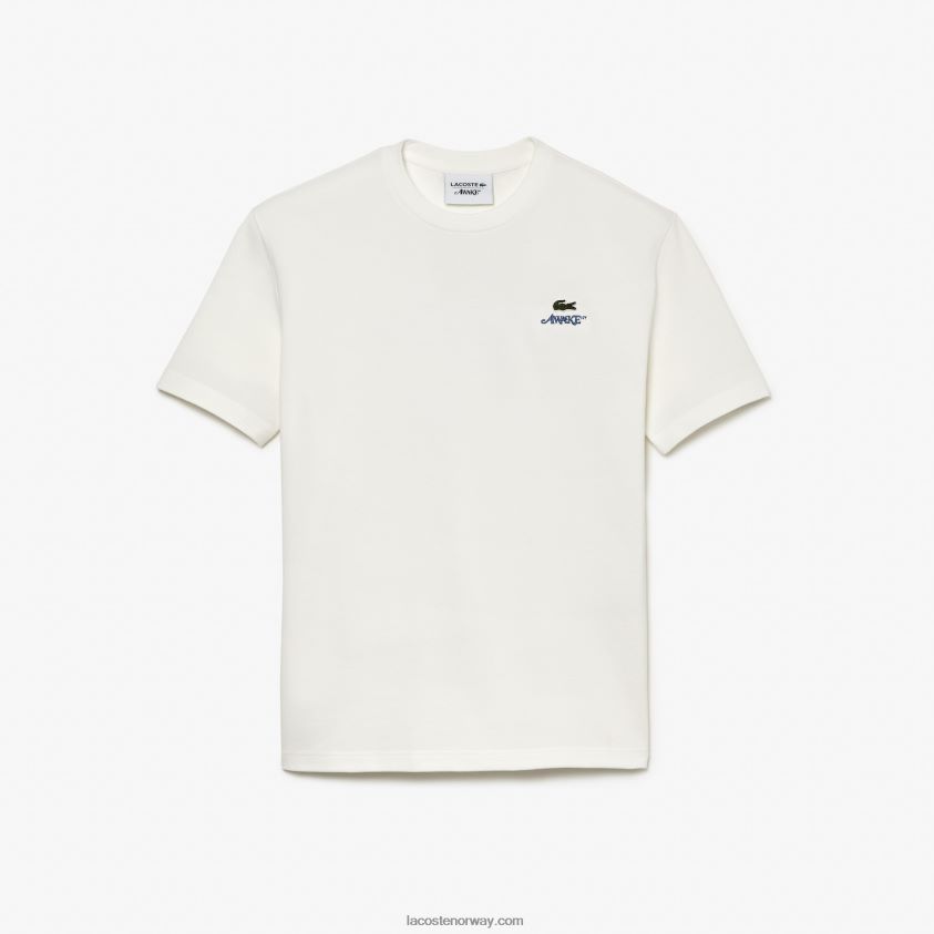 lacoste x awake ny logo bomull pique t-skjorte 4J4X0T893 hvit 70v menn