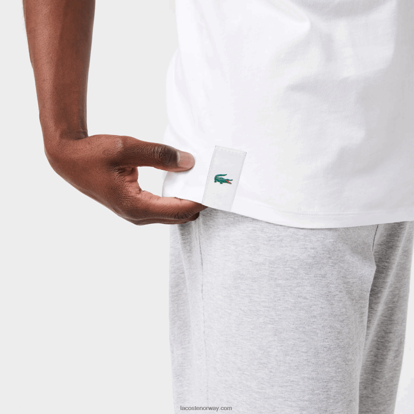Lacoste bomulls-topp 3-pak 4J4X0T1360 hvit 001 menn