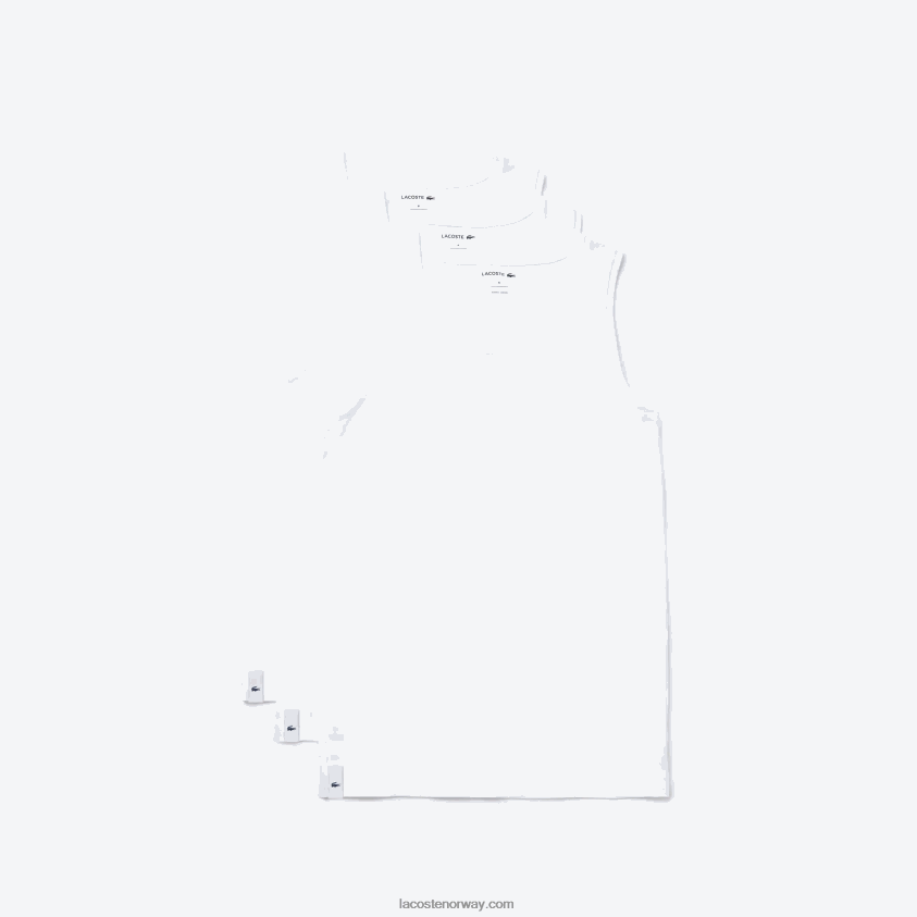 Lacoste bomulls-topp 3-pak 4J4X0T1360 hvit 001 menn