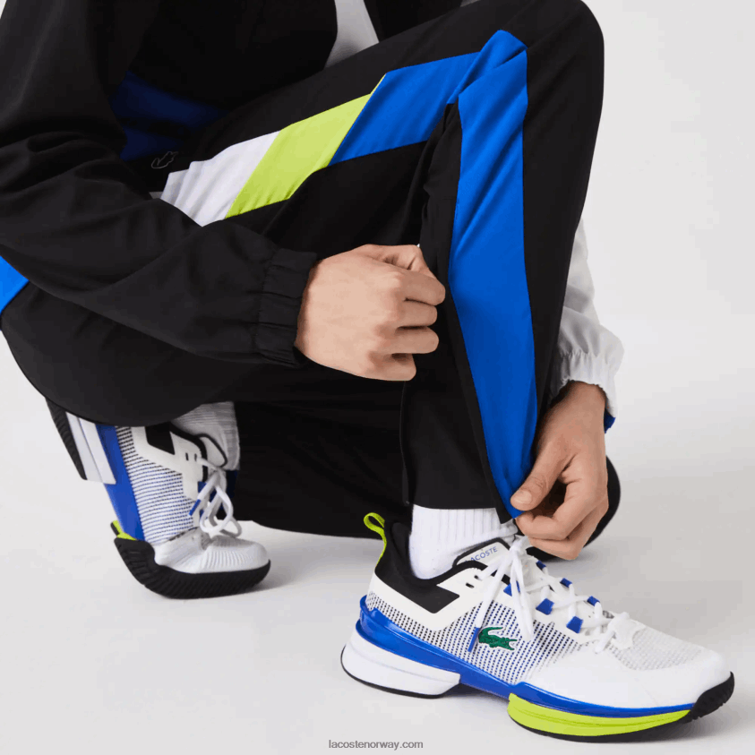 Lacoste tennis treningsdress med krokodilletrykk 4J4X0T1144 hvit svart blå gul l74 menn