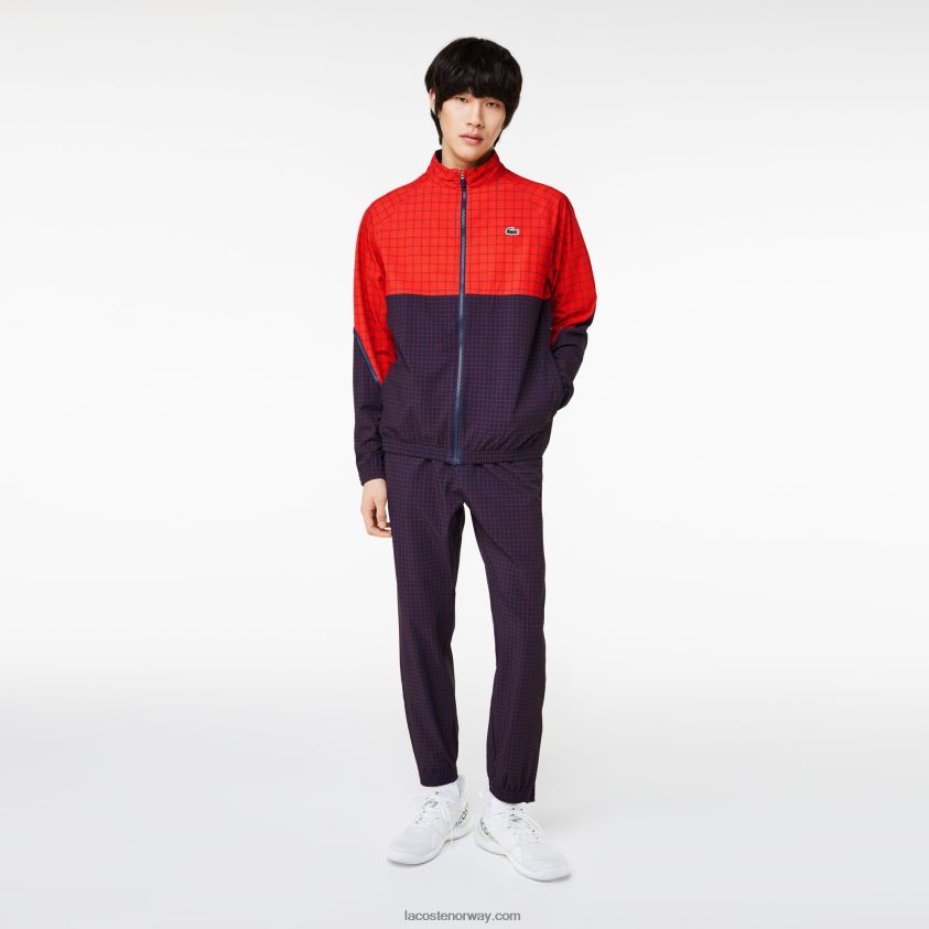 Lacoste tennis x novak djokovic joggesett 4J4X0T268 rød marineblå bqs menn