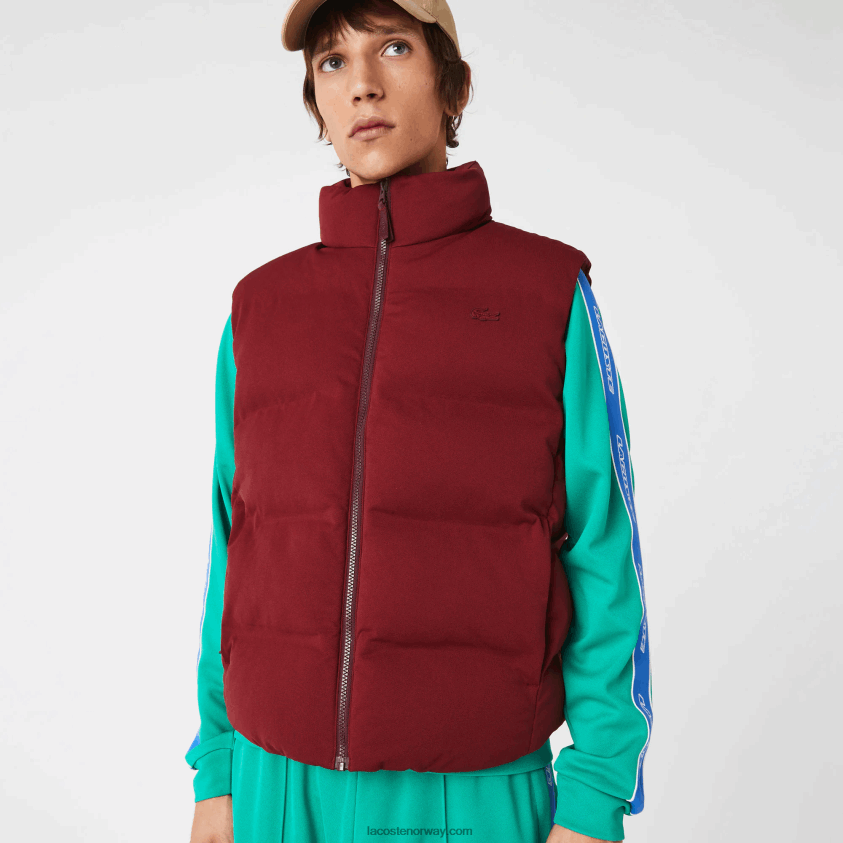 Lacoste sammenleggbar hettevest 4J4X0T1258 bordeaux zs1 menn