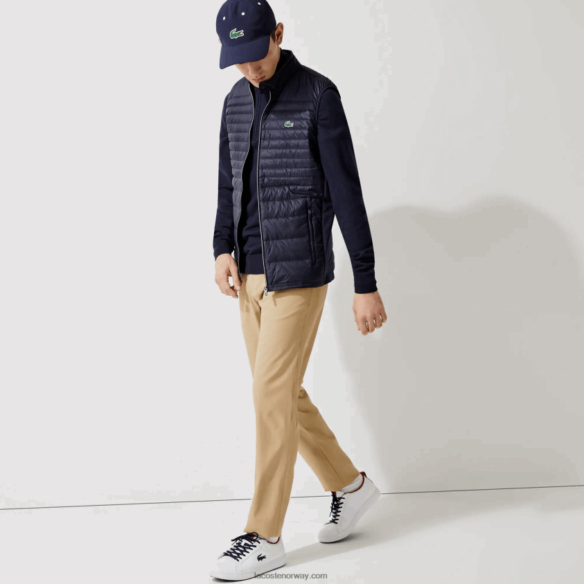 Lacoste sport lett vannavstøtende vattert golfvest 4J4X0T1309 marineblå 5fs menn