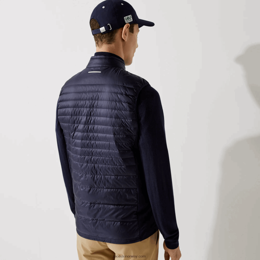 Lacoste sport lett vannavstøtende vattert golfvest 4J4X0T1309 marineblå 5fs menn