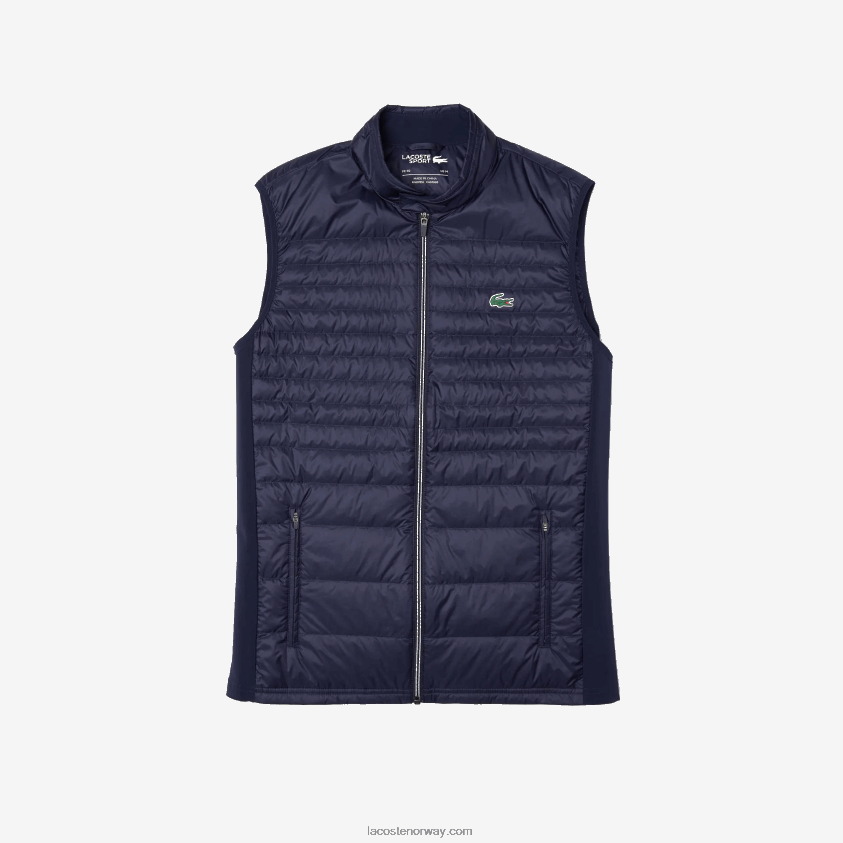 Lacoste sport lett vannavstøtende vattert golfvest 4J4X0T1309 marineblå 5fs menn