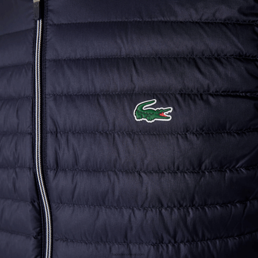 Lacoste sport lett vannavstøtende vattert golfvest 4J4X0T1309 marineblå 5fs menn