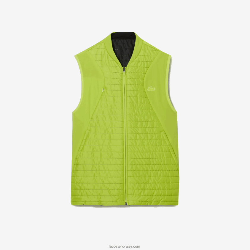 Lacoste sportspolstret vendbar vest 4J4X0T385 gul svart g65 menn