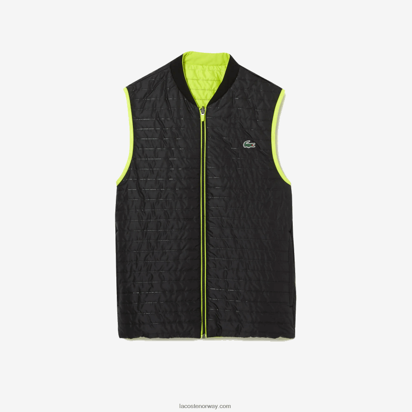Lacoste sportspolstret vendbar vest 4J4X0T385 gul svart g65 menn