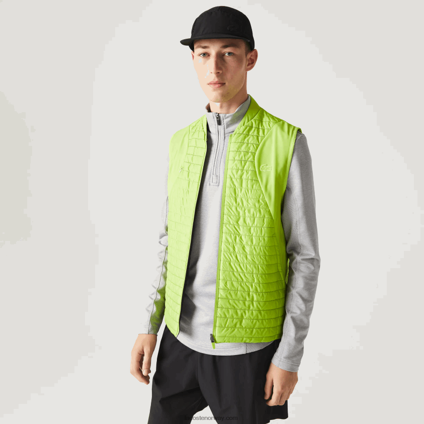 Lacoste sportspolstret vendbar vest 4J4X0T385 gul svart g65 menn