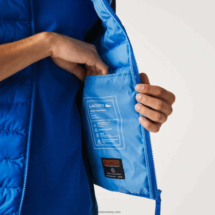 Lacoste vattert vannavstøtende vest 4J4X0T1251 blå k1q menn