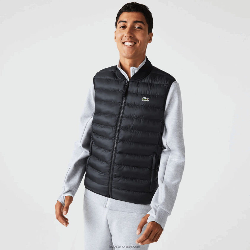 Lacoste vattert vannavstøtende vest 4J4X0T1252 svart 031 menn