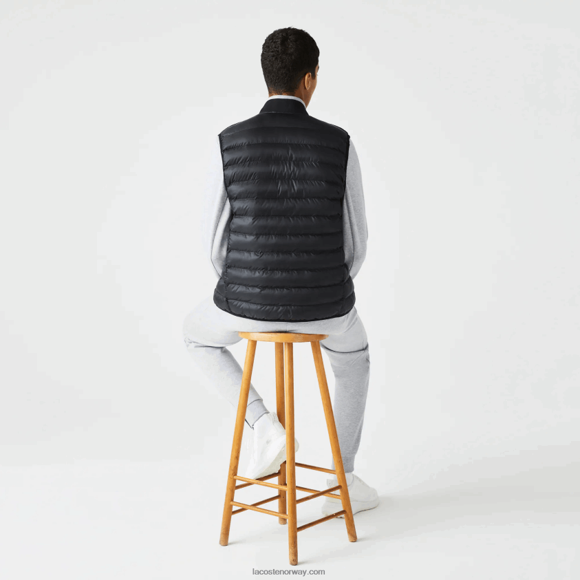 Lacoste vattert vannavstøtende vest 4J4X0T1252 svart 031 menn