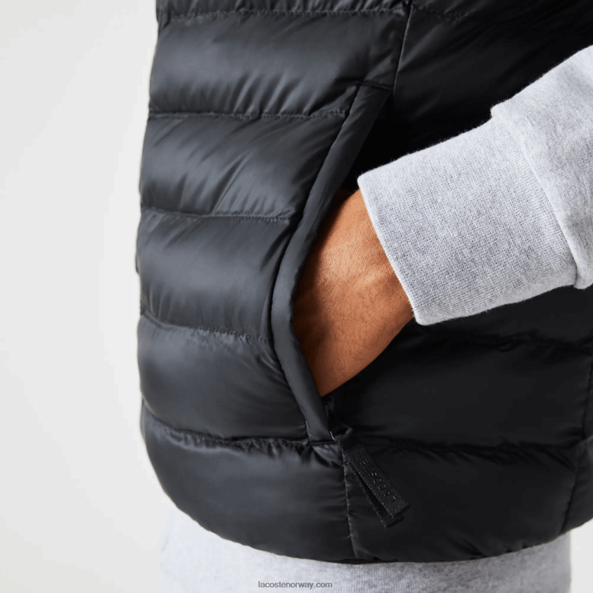 Lacoste vattert vannavstøtende vest 4J4X0T1252 svart 031 menn