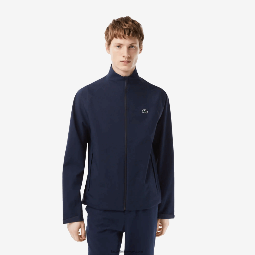 Lacoste golf glidelås vanntett vindjakke 4J4X0T394 marineblå 423 menn