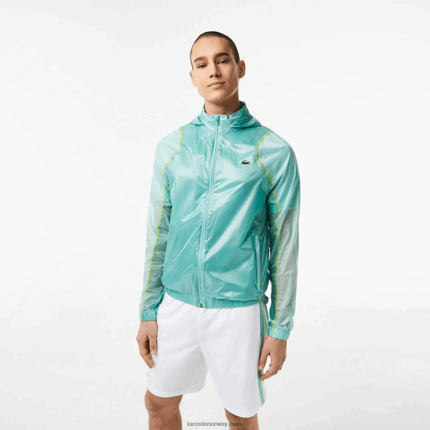 Lacoste sport vanntett vindjakke med hette 4J4X0T1 mynte br8 menn