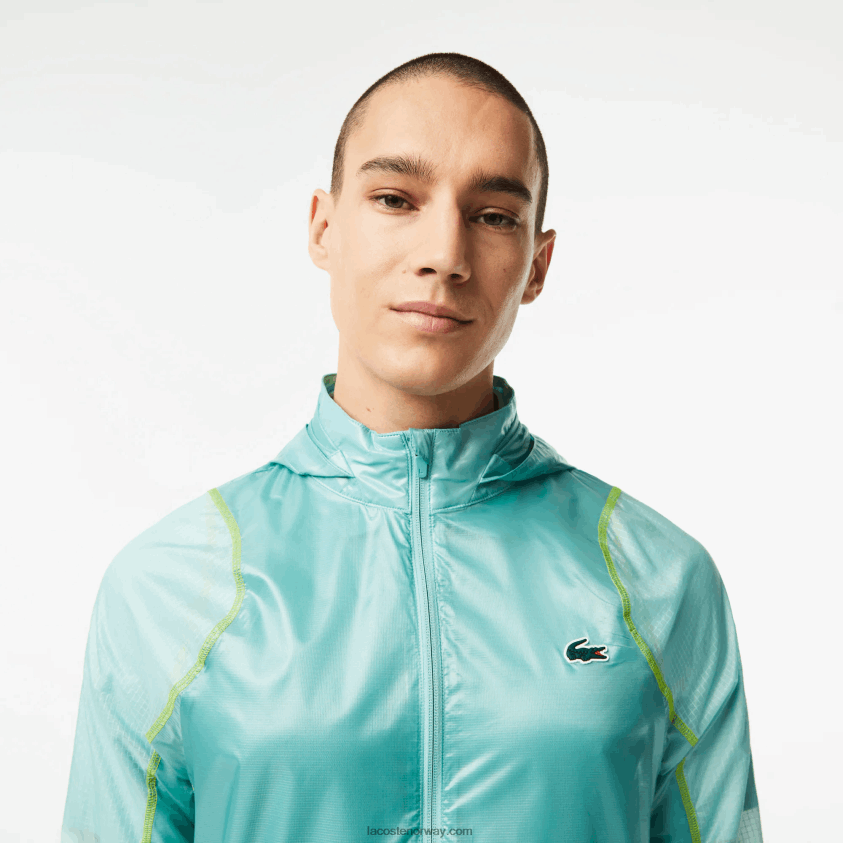 Lacoste sport vanntett vindjakke med hette 4J4X0T1 mynte br8 menn