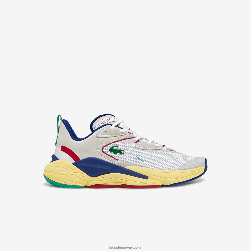 Lacoste aceshot tekstil og syntetiske joggesko 4J4X0T1857 off white & blue 2q9 menn