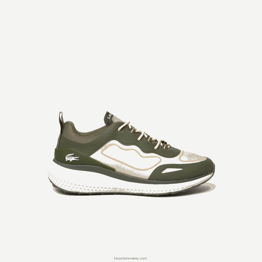 Lacoste aktive 4851 tekstilsneakers 4J4X0T1887 mørkegrønn & off white 1x3 menn