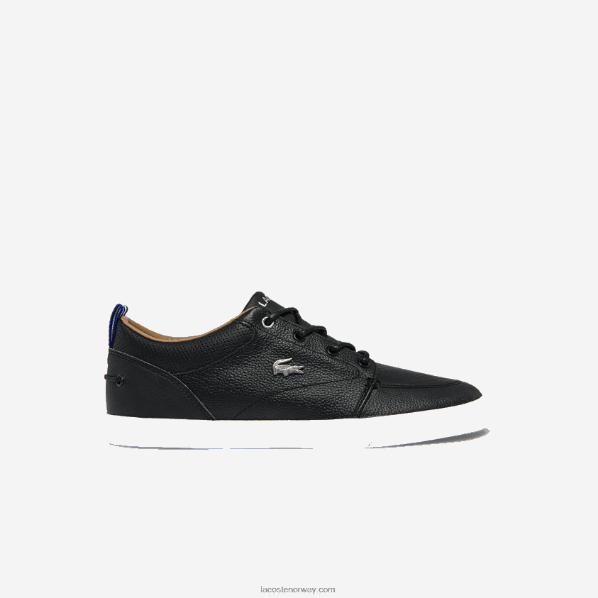 Lacoste bayliss sneakers med perforert krage i skinn 4J4X0T1760 svart/hvitt 312 menn