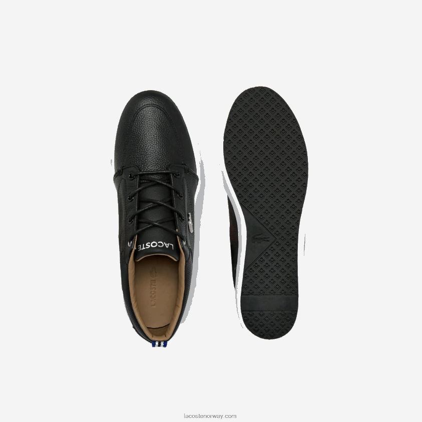 Lacoste bayliss sneakers med perforert krage i skinn 4J4X0T1760 svart/hvitt 312 menn