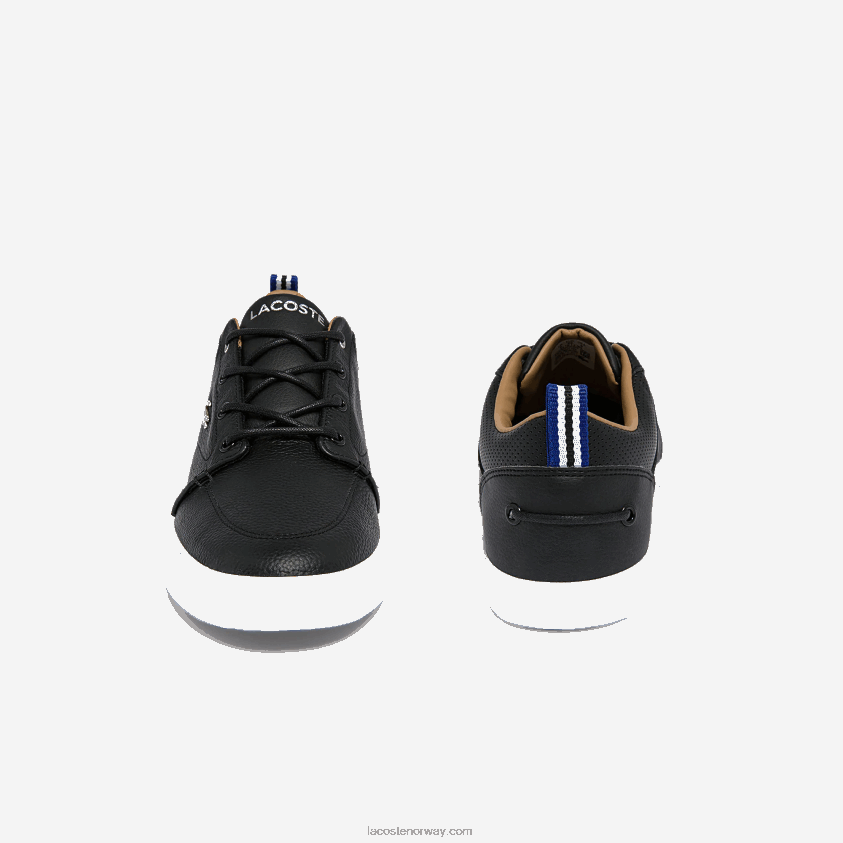 Lacoste bayliss sneakers med perforert krage i skinn 4J4X0T1760 svart/hvitt 312 menn