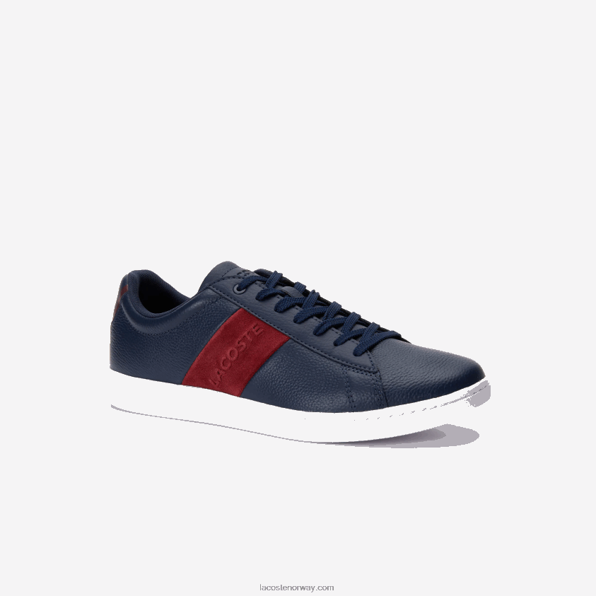 Lacoste carnaby evo joggesko i skinn og semsket skinn 4J4X0T1717 marine og mørk rød 5a5 menn