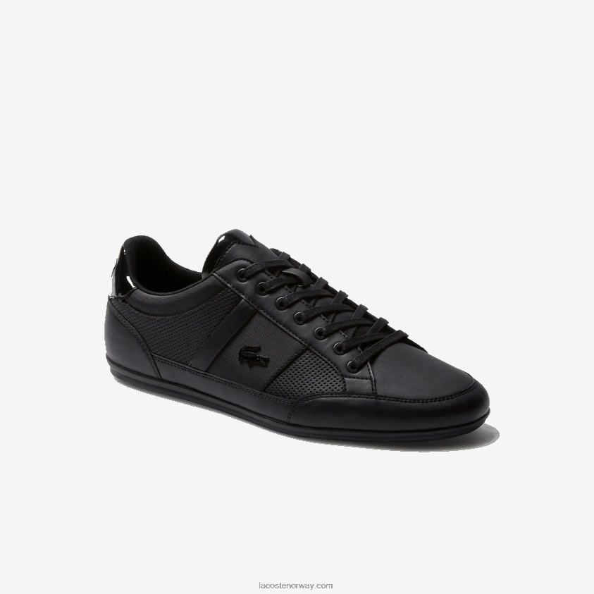 Lacoste chaymon joggesko i perforert skinn 4J4X0T1711 svart 02h menn