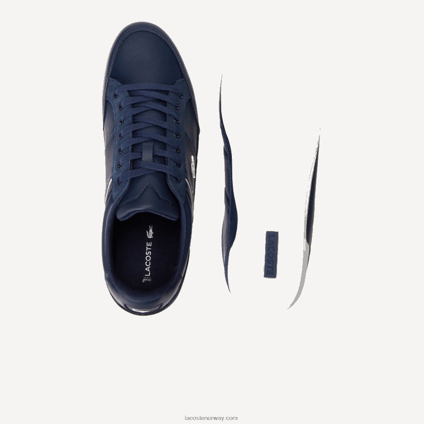 Lacoste chaymon skinn joggesko 4J4X0T1710 marine & off white j18 menn