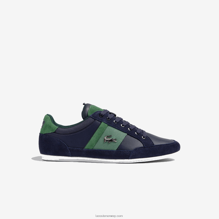 Lacoste chaymon skinn joggesko 4J4X0T1735 marine og grønn 2s3 menn