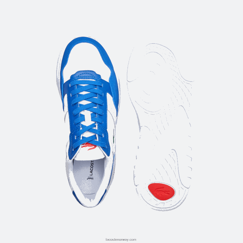 Lacoste game advance luxe skinnsko 4J4X0T1707 hvit/blå 080 menn