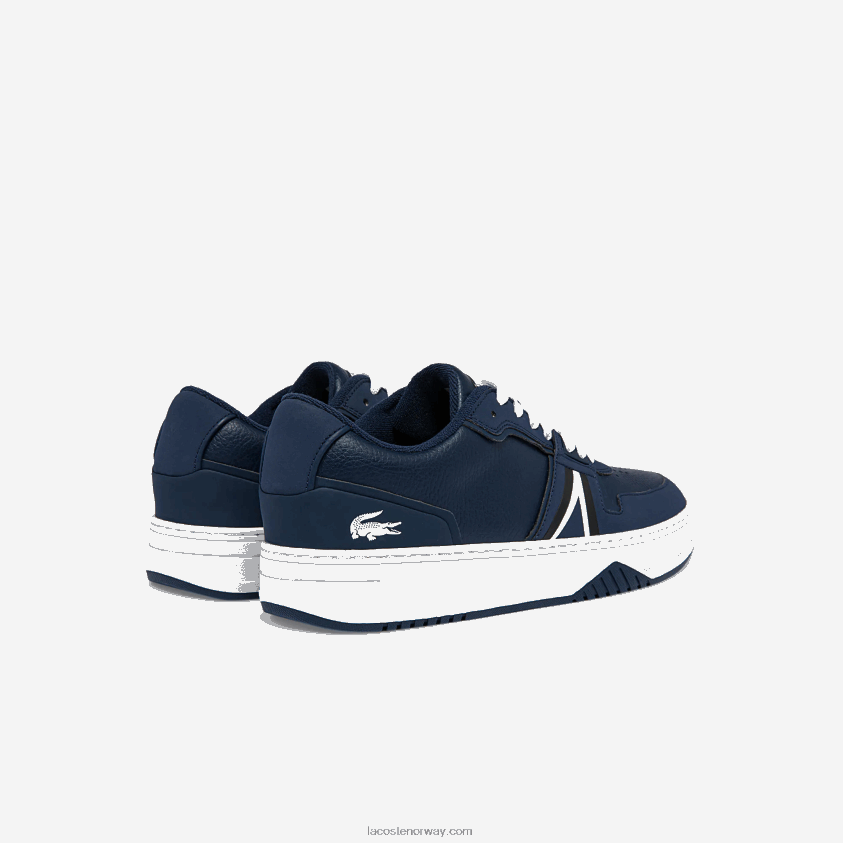 Lacoste l001 skinnfarge-pop joggesko 4J4X0T1829 marine og hvit 092 menn