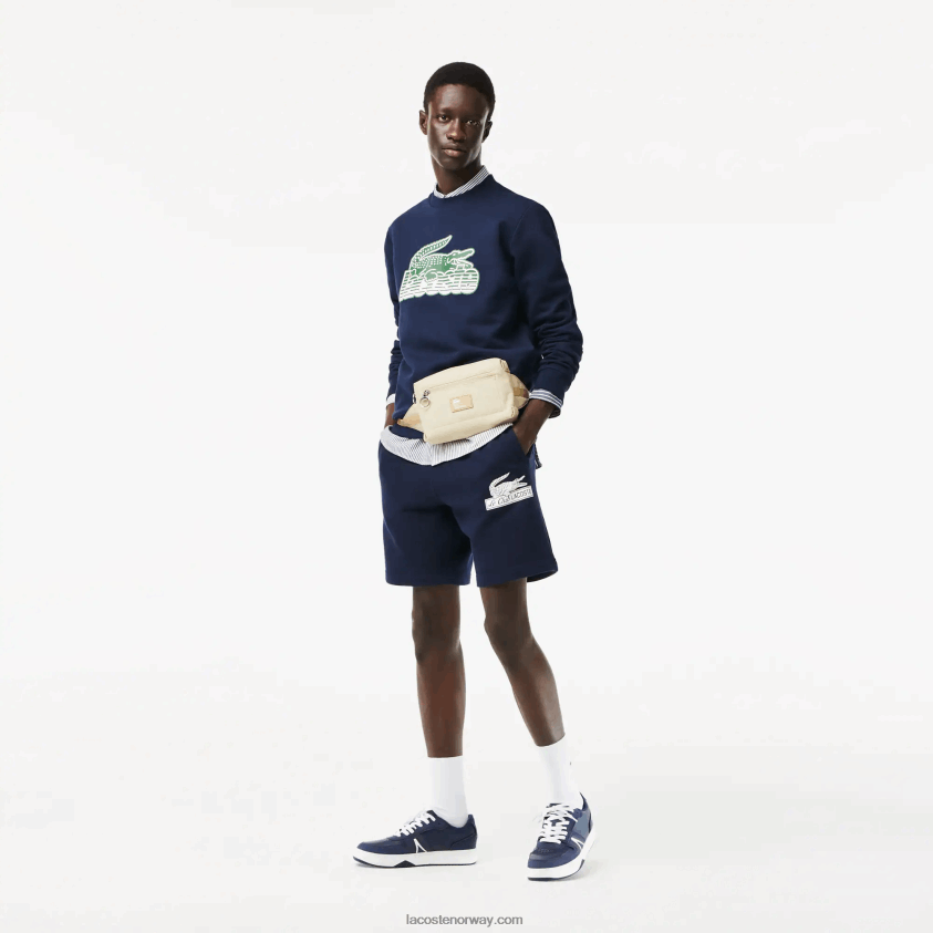 Lacoste l001 skinnfarge-pop joggesko 4J4X0T1829 marine og hvit 092 menn