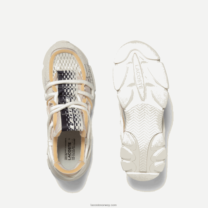 Lacoste l003 aktive rullebane tekstil joggesko 4J4X0T1731 off white 18c menn