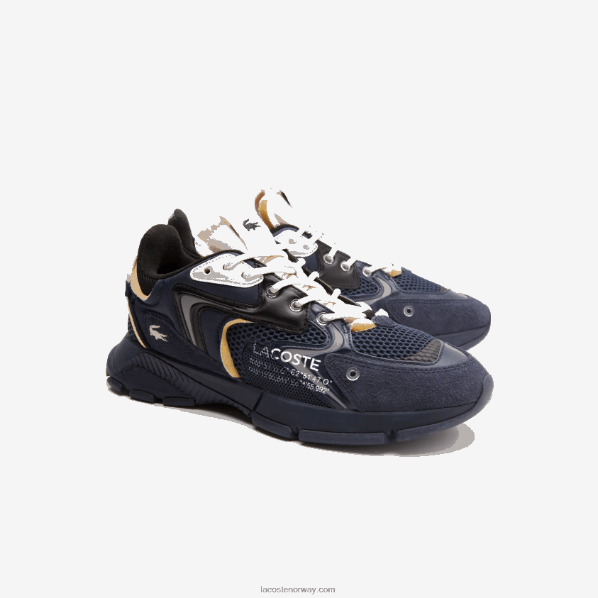 Lacoste l003 neo tekstil joggesko 4J4X0T1697 marine nb0 menn