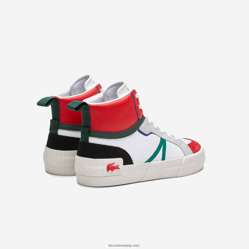 Lacoste l004 sneakers i mellomskinn 4J4X0T1794 hvit og rød 286 menn