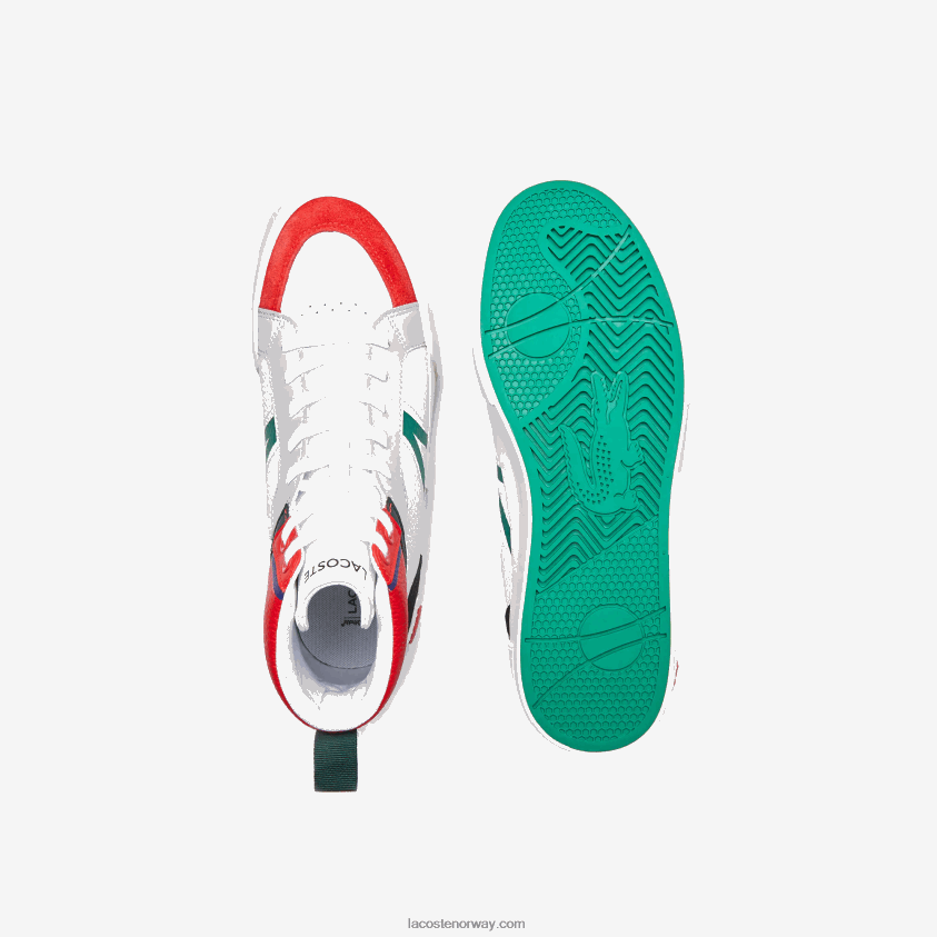 Lacoste l004 sneakers i mellomskinn 4J4X0T1794 hvit og rød 286 menn