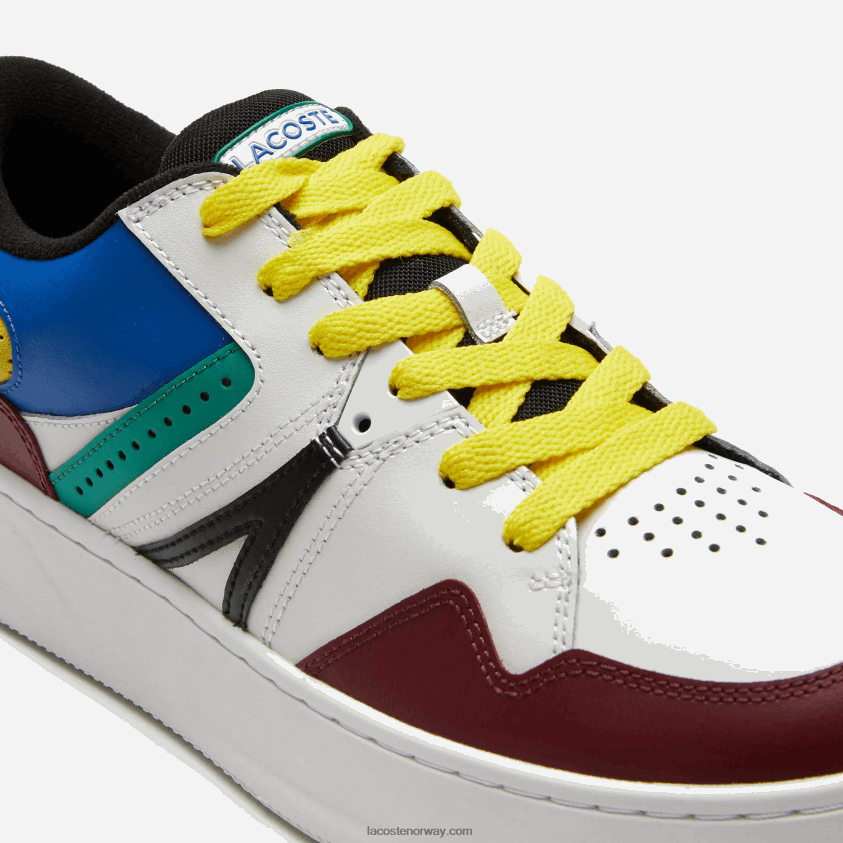 Lacoste l005 skinn joggesko 4J4X0T1822 burgunder hvit 2h2 menn