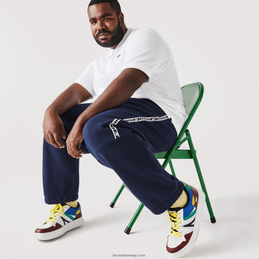 Lacoste l005 skinn joggesko 4J4X0T1822 burgunder hvit 2h2 menn