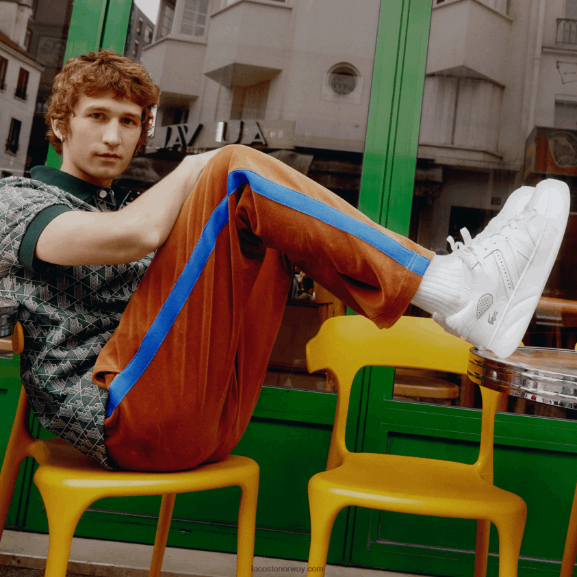 Lacoste l005 skinn joggesko 4J4X0T1823 hvit 21g menn