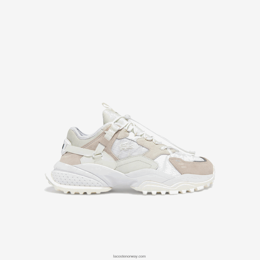 Lacoste l-guard breaker joggesko i tekstil og skinn 4J4X0T1859 off white 18c menn