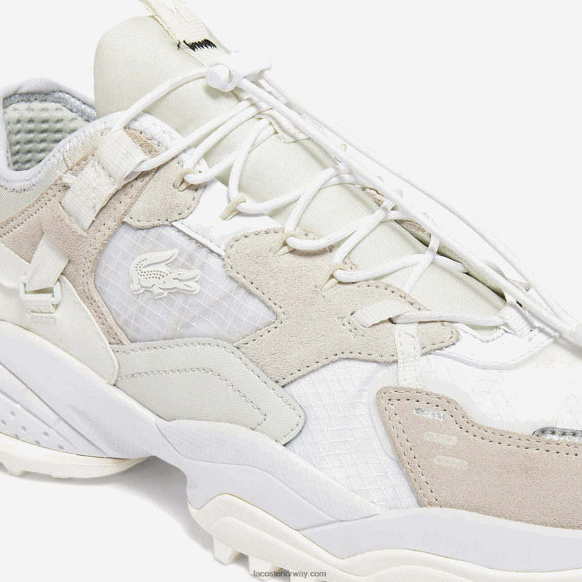 Lacoste l-guard breaker joggesko i tekstil og skinn 4J4X0T1859 off white 18c menn