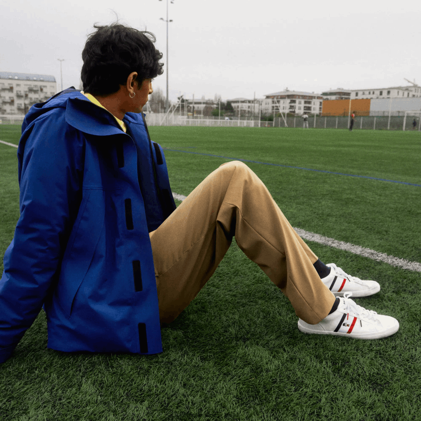 Lacoste lerond tricolore skinn og syntetiske joggesko 4J4X0T1914 hvit/marine & rød 407 menn