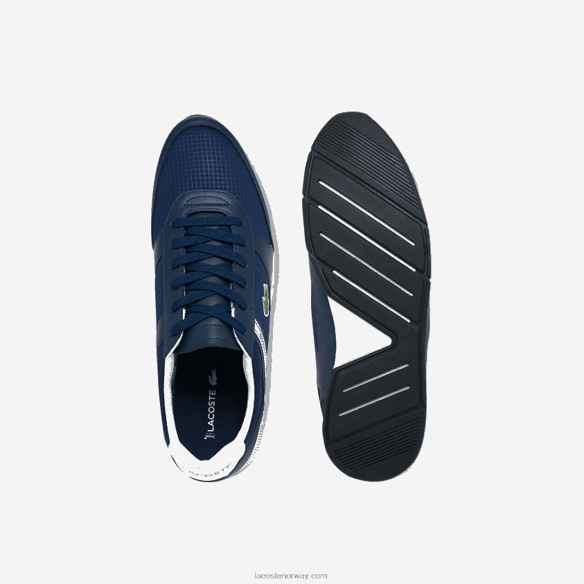 Lacoste menerva sport joggesko i tekstil og skinn 4J4X0T1699 marine og hvit 092 menn
