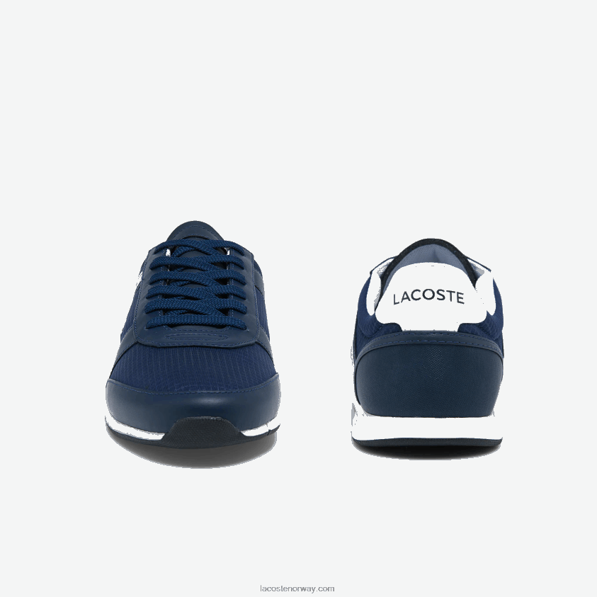 Lacoste menerva sport joggesko i tekstil og skinn 4J4X0T1699 marine og hvit 092 menn