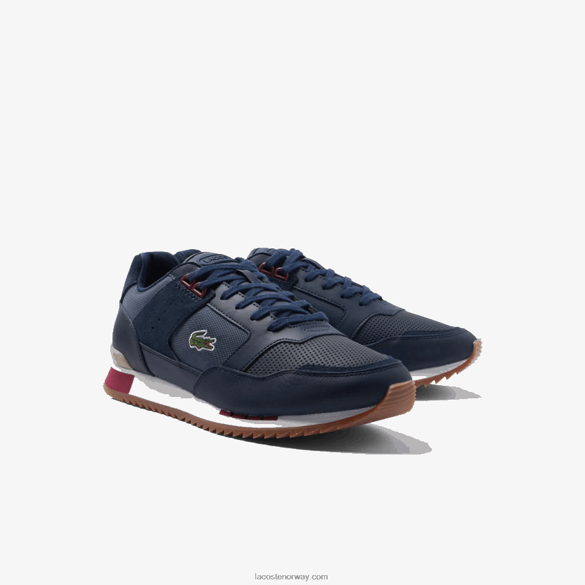 Lacoste partner joggesko i tekstil og skinn 4J4X0T1712 marine tyggegummi gu1 menn