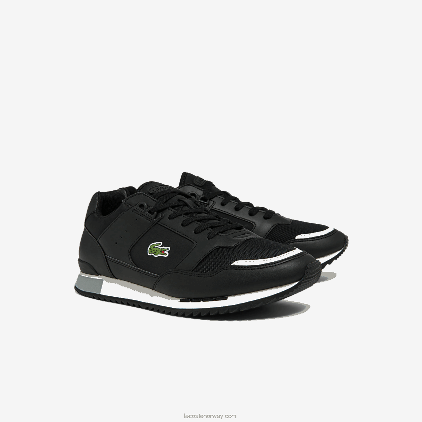 Lacoste partner piste syntetiske og tekstil joggesko 4J4X0T1720 svart og grå 231 menn