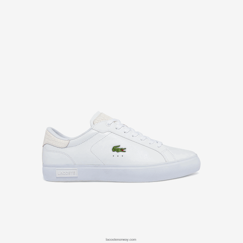 Lacoste powercourt joggesko i polert skinn 4J4X0T1845 hvit 21g menn